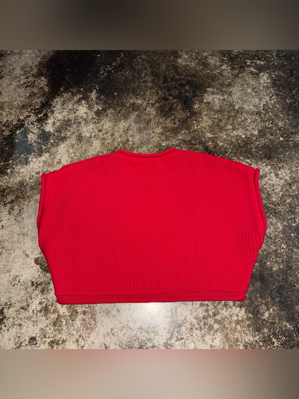 Papermoon Red Ribbed Crop Top - Picture 3 of 3